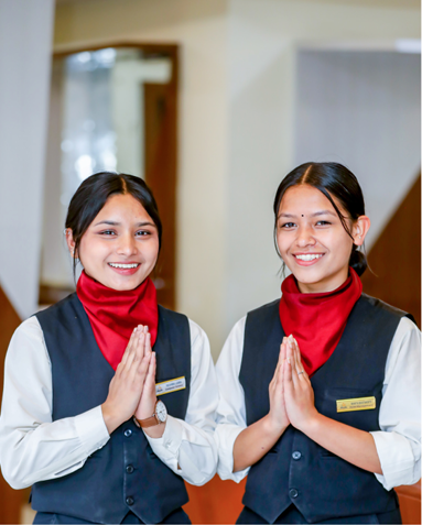 Hospitality students in uniform